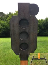 ZIPPER 10"x24" 3/8" AR500 STEEL HOSTAGE REACTIVE SHOOTING TARGET w/ 2x4 STAND