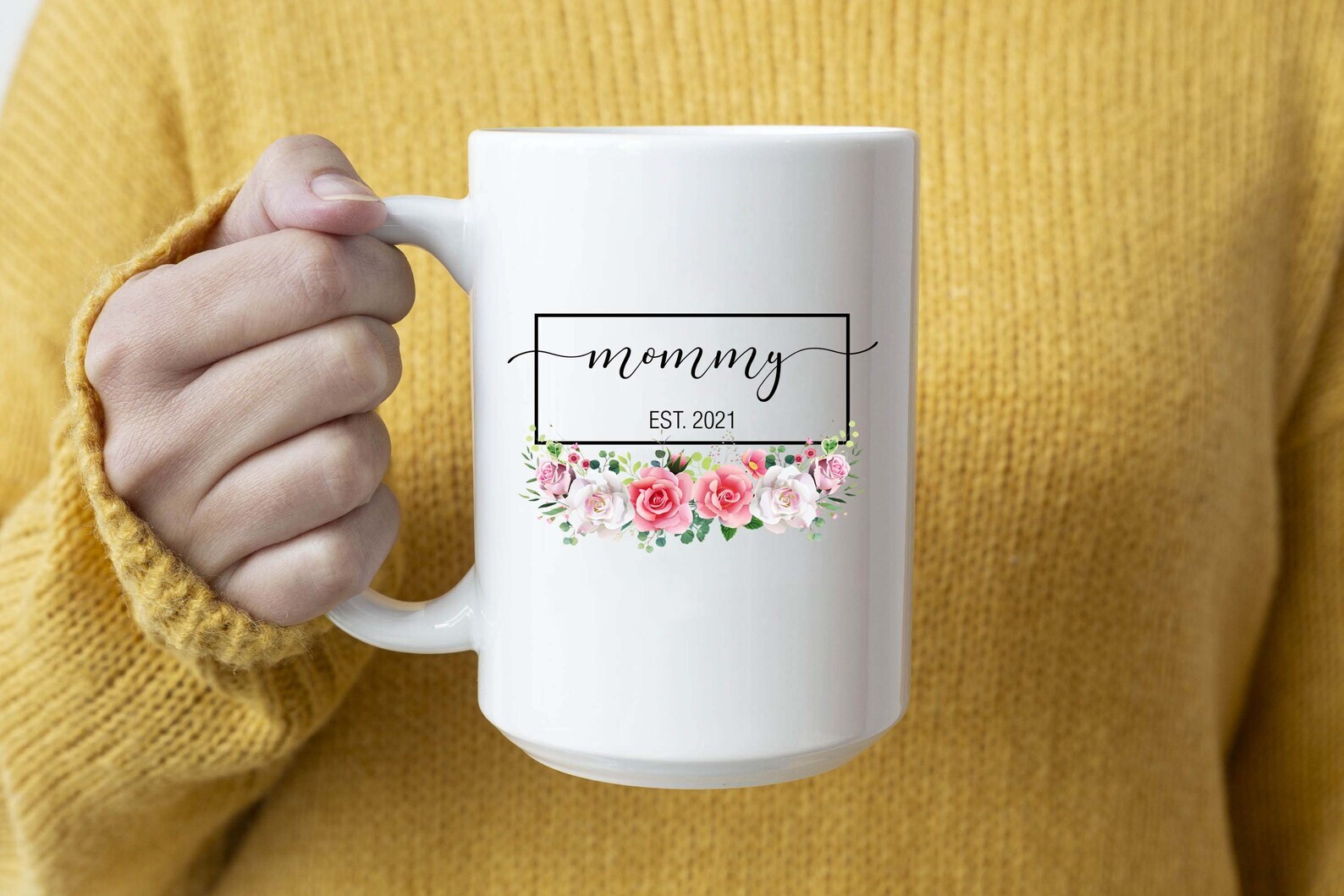 Mommy Est 2021 Mug Mug & Coaster Set Gift Mommy Coffee Mug For New Mommy 202