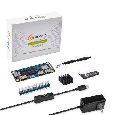 Orange Pi Zero 2W 2GB/4GB with Power Heatsink Pin 64GB TF Card