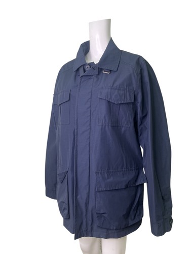 Gap Jacket Coat Size Medium Mens Navy Blue Canvas Cotton Pockets Collared Safari - Picture 9 of 12