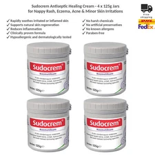 Sudocrem Antiseptic Healing Cream - Treats Signs of Nappy Rash - 125g x 4
