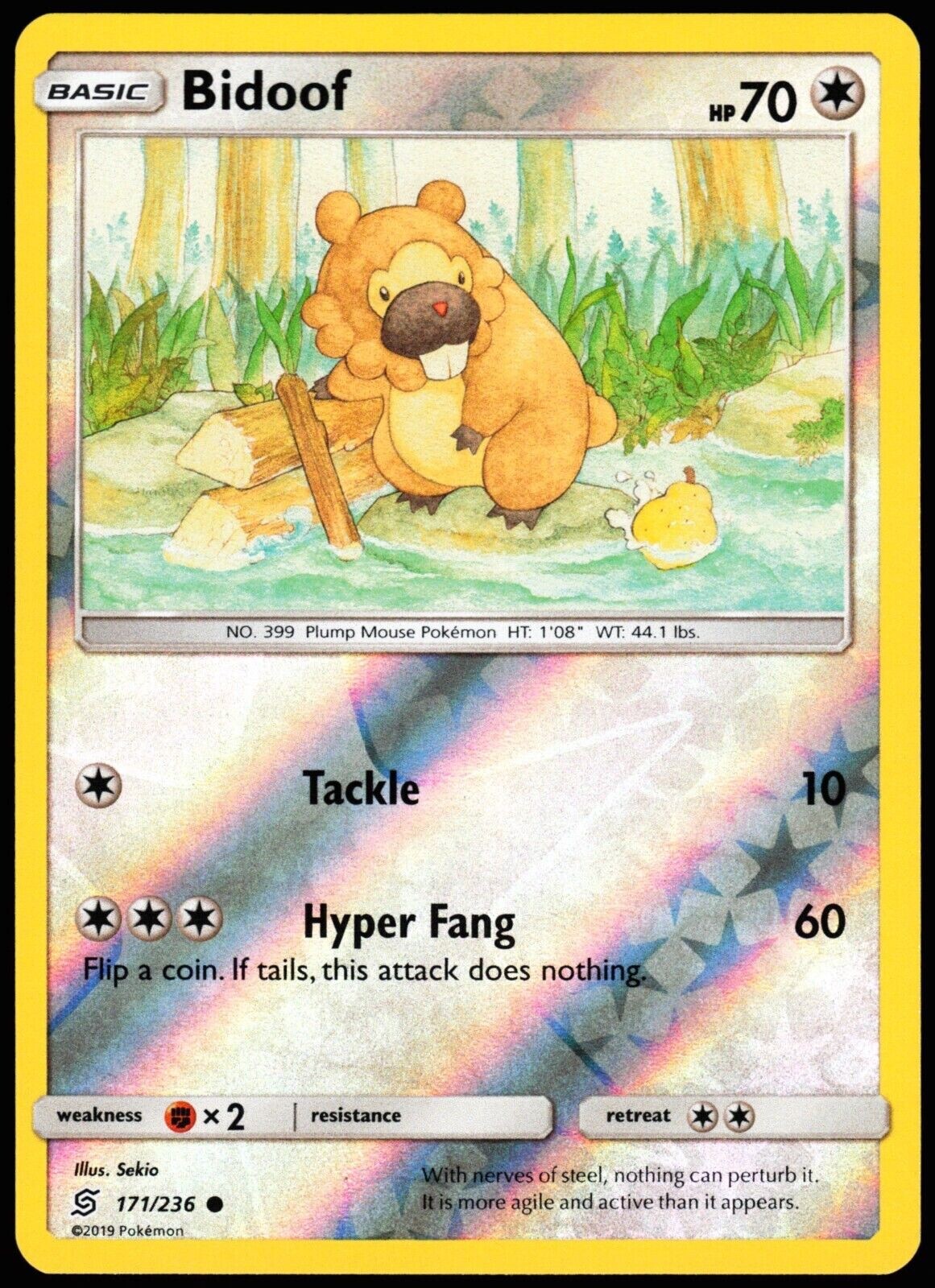 Pokémon  - BIDOOF-  171/236 -  Reverse Holo  - Unified Minds - NM/M