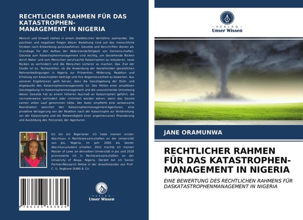 Rechtlicher Rahmen FÜR Das KATASTROPHEN- Management In Nigeria | Buch | 97862036-image