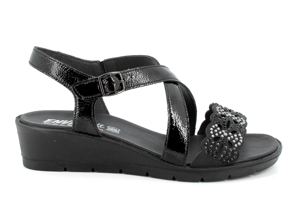 ENVAL SOFT SANDALI IN NAPLACK DONNA ESTATE 3762900 CELESTE NERO eBay