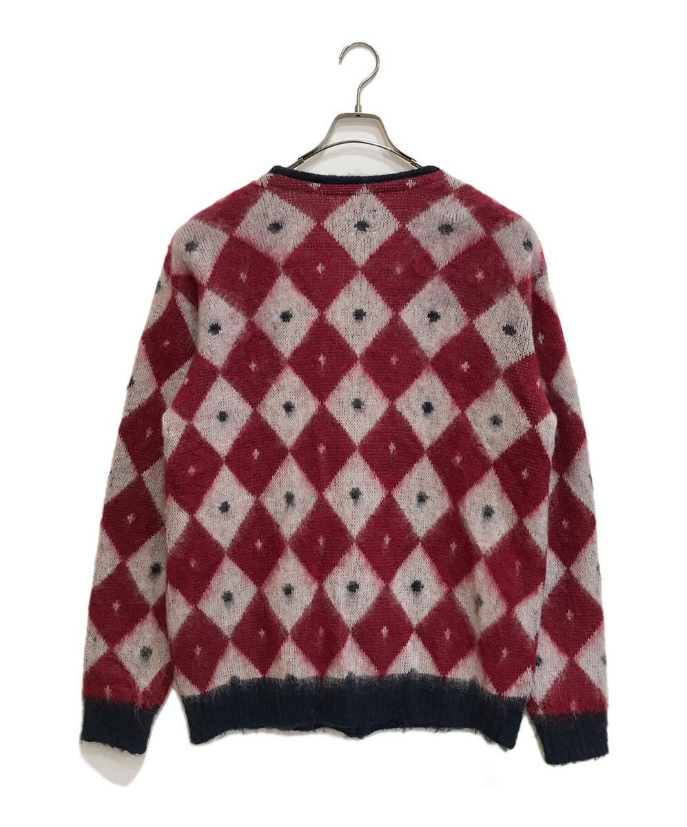 Needles Mohair Cardigan - Diamond/NS280 Size: L Red x navy Needles Mohair Cardigan - Diamond/NS280 Size: L Red x navy