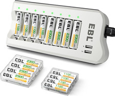 EBL 8 Pack Rechargeable Batteries And USB Charger