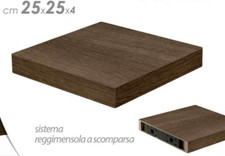 Mensola da Parete MURO MODERNO LEGNO KIT Reggimensola DOU COLOR NOCE 25*25*4