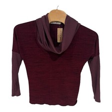 NWT Michael Stars burgundy cowl neck long sleeve sweater, One Size, USA Made