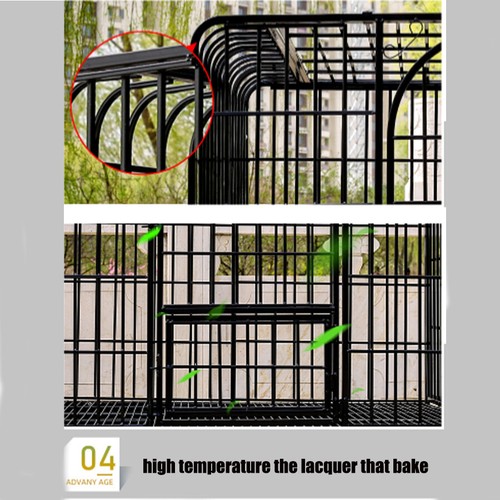 Jumbo Anti-Bite Metal Dog Cage Heavy Pet Crate Playpen Kennel Wheels with Tray - Picture 9 of 16