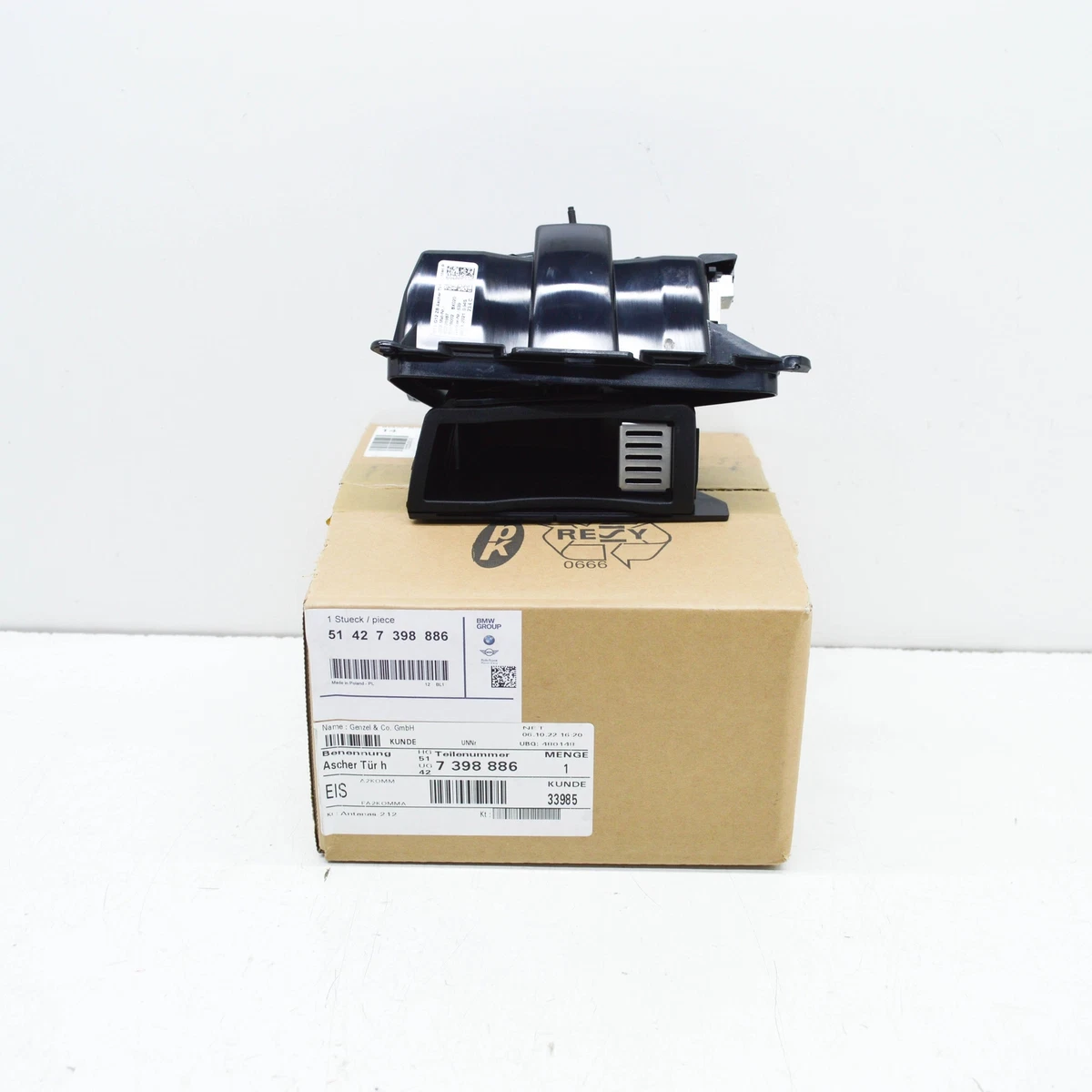 NEW BMW 7 G11 G12 REAR RIGHT DOOR PANEL ASHTRAY 51427398886 