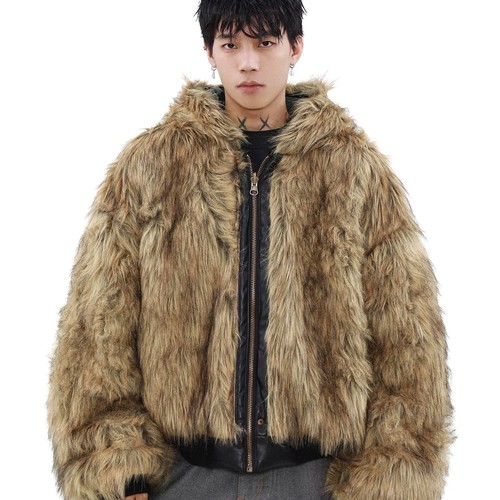Leather Fur Cotton Clothes, Men's Winter Velvet and Thickened Double-sided Wear - Picture 2 of 14