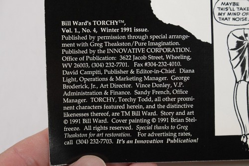 Torchy #4 Innovation Comics 1991 Bill Ward Signed - Picture 5 of 5
