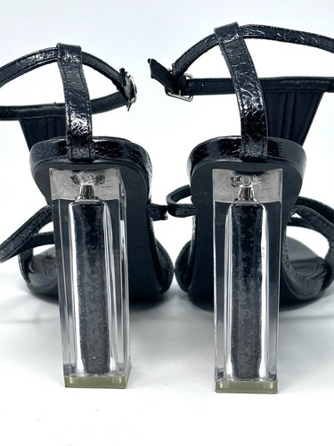 Cape Robbin Maria 8 Lucite Glitter Heels with Ankle Strap Black Size 11 - Picture 7 of 7