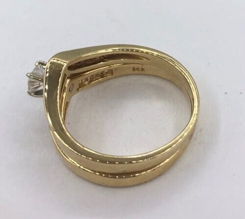 14Ct Yellow gold Diamond ring Set Sz L - Picture 2 of 6