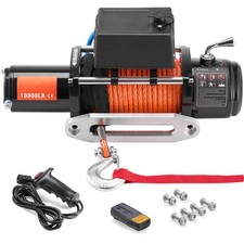 12V Elektrische Seilwinde 4536kg 10000lbs Elektrowinde Motorwinde Synthetikseil