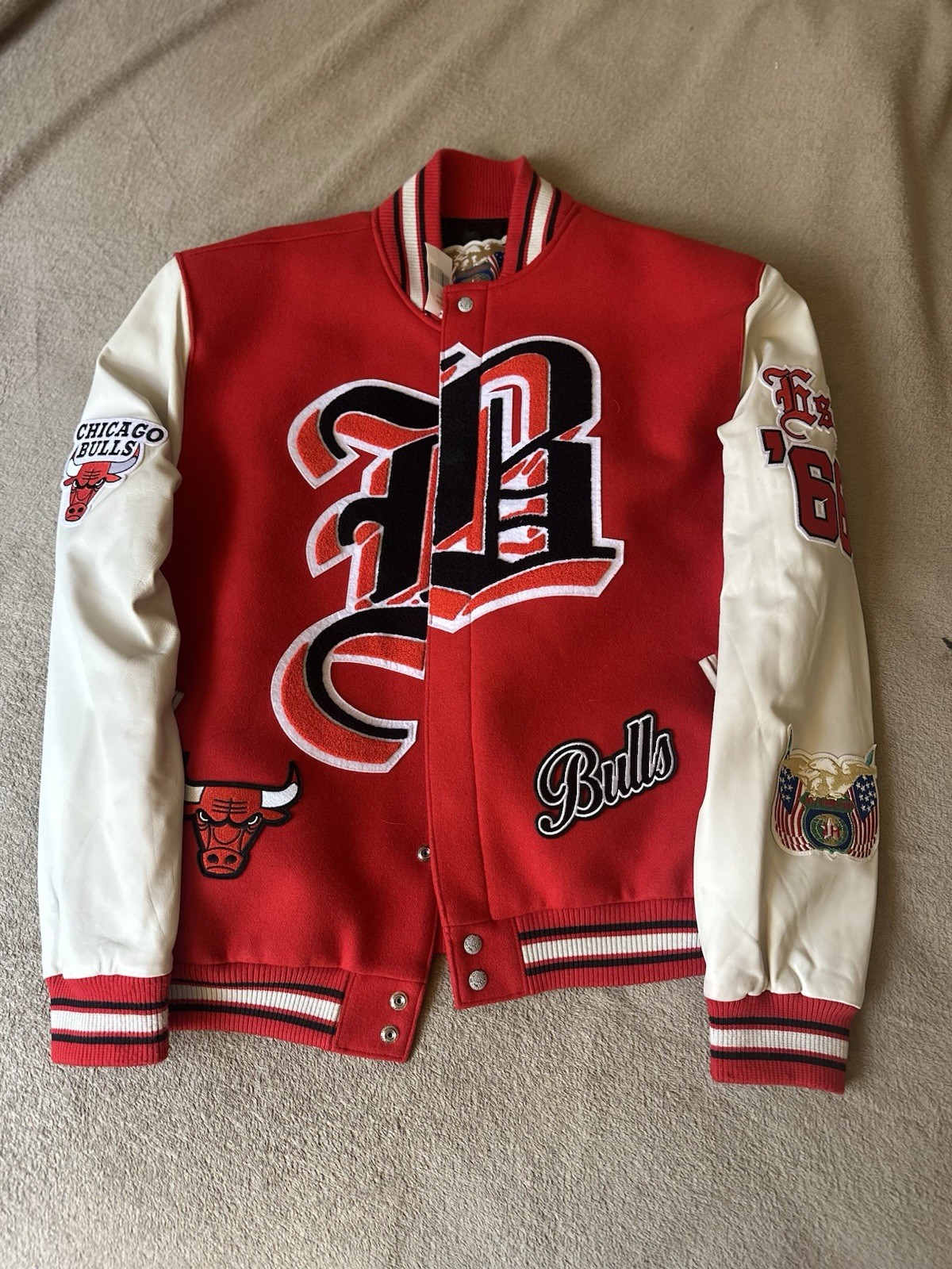 Jeff Hamilton Chicago Bulls Men's Leather Varsity Jacket Large (Brand New)