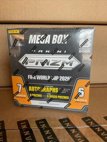 2026 Panini Prizm FIFA World Cup Soccer Sealed 6 Pack Mega Box 42 Cards Per Box