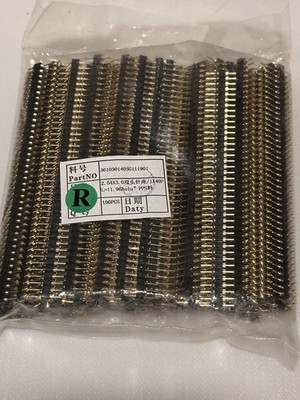 40 Pin Header Strip 100Pcs 2.54mm Pitch Gold Plated Breakaway Straight Pins