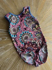 Plum Practicewear Gymnastics Leotard Multi Color Mandala Size Child Large CL