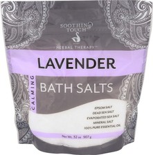 Soothing Touch Lavender Bath Salts 32 oz Dead Sea Epsom Mineral Soak Relax Pouch