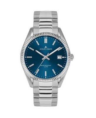 JACQUES LEMANS Women Analog Quartz Casual Watch Classic Dress Blue Dial Waterpro
