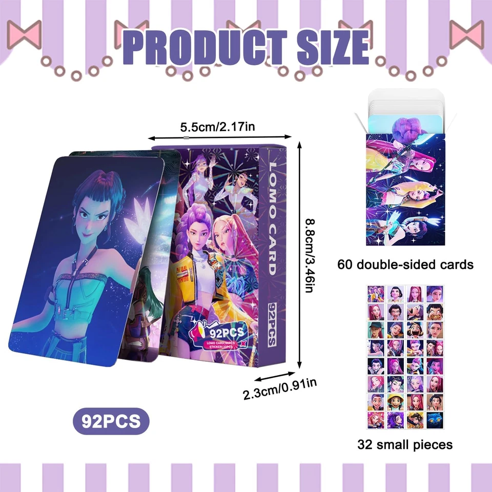 K Pop Card, Set Di Carte Demon, 60Pcs Lomo Carte 32 Adesivi, Kpop Photocard, Hun - Immagine 2 di 4