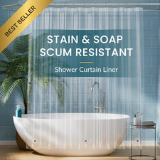 Titanker Clear PEVA Shower Curtain Liner Waterproof 72 x 72 Rustproof Grommets