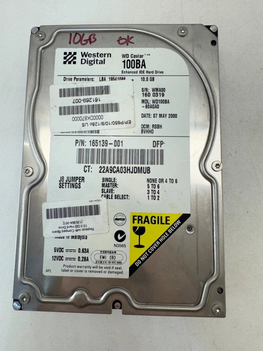 Western Digital 10 GB Internal Hard Disk Drives for sale | eBay
