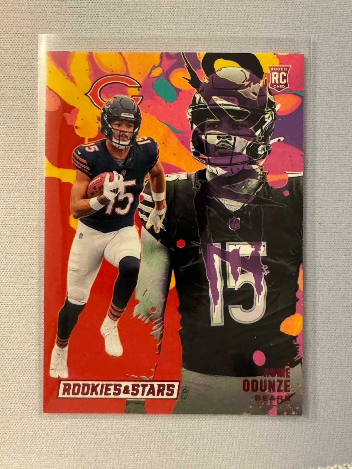 Rome Odunze Panini Rookies & Stars Rookie Exclusive #REROE Red/Blue
