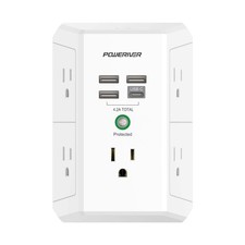 Usb Wall Charger, Multi Outlet Extender Surge Protector With 4 Usb Ports, 1680j