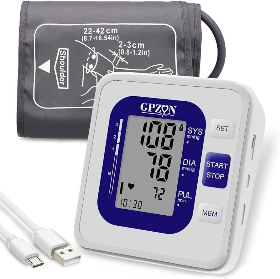 GPZON Upper Arm Blood Pressure Monitor - Accurate, Digital & Large Cuff