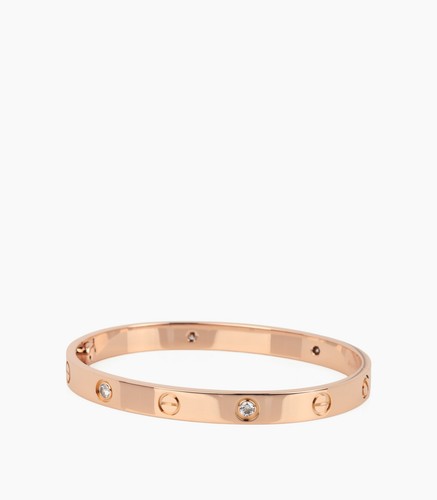 Cartier 4 Diamond 18ct Rose Gold Love Bangle