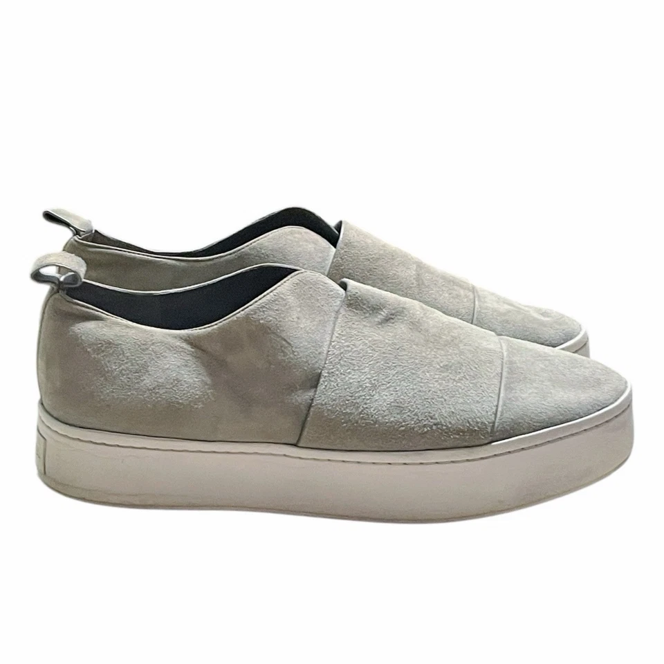 Vince Mujer 10M Wallace Zapatillas Sin Cordones Plataforma Gris Taupe Gamuza Cuero Foto 3 de 4