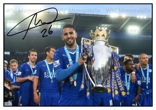 12512. Riyad Mahrez Signed Pictures (A4 Prints) Man City Leicester Algeria etc.