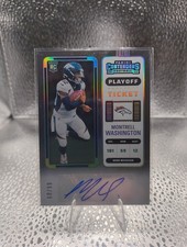 2022 Panini Contenders Optic Blue #189 Montrell Washington Auto /75 -