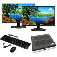 HP Mini Tiny Micro Desktop PC i7 up to 32GB RAM 1TB SSD 24" Monitors Win11