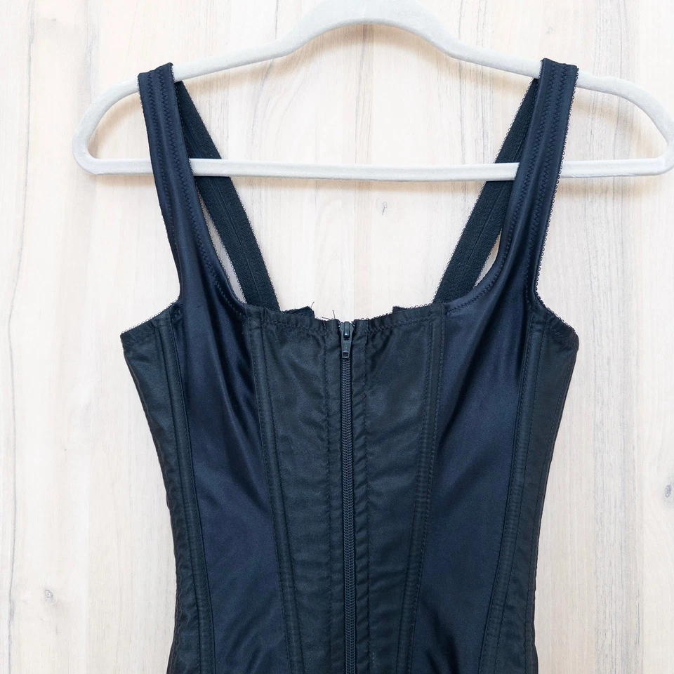 De Colección Mujer Corsé Top Talla XS Negro Cremallera Frontal Encaje Espalda Ajustable Romántico Vamp Foto 2 de 4