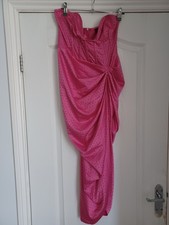 PRETTYLITTLETHING - Pink Sleeveless Sequined Occasion Dress Size 12