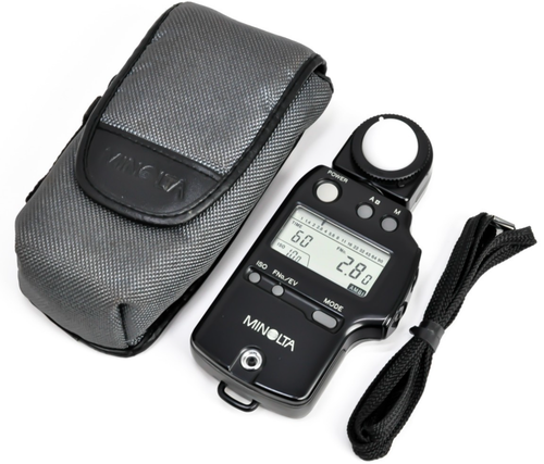 Near Mint MINOLTA AUTO METER IV F Digitaler Belichtungsmesser mit Etui, Gurt