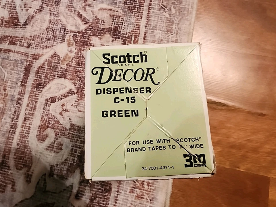 Dispensador de decoración vintage Scotch 3M C-15 tono nogal MCM retro EE. UU. Foto 4 de 4