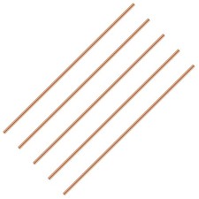 5 Pcs Pure Copper Round Rods - 11.8 Inch Length