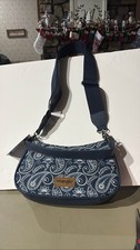 Wrangler Blue Paisley Canvas Crossbody Bag Western Shoulder Purse