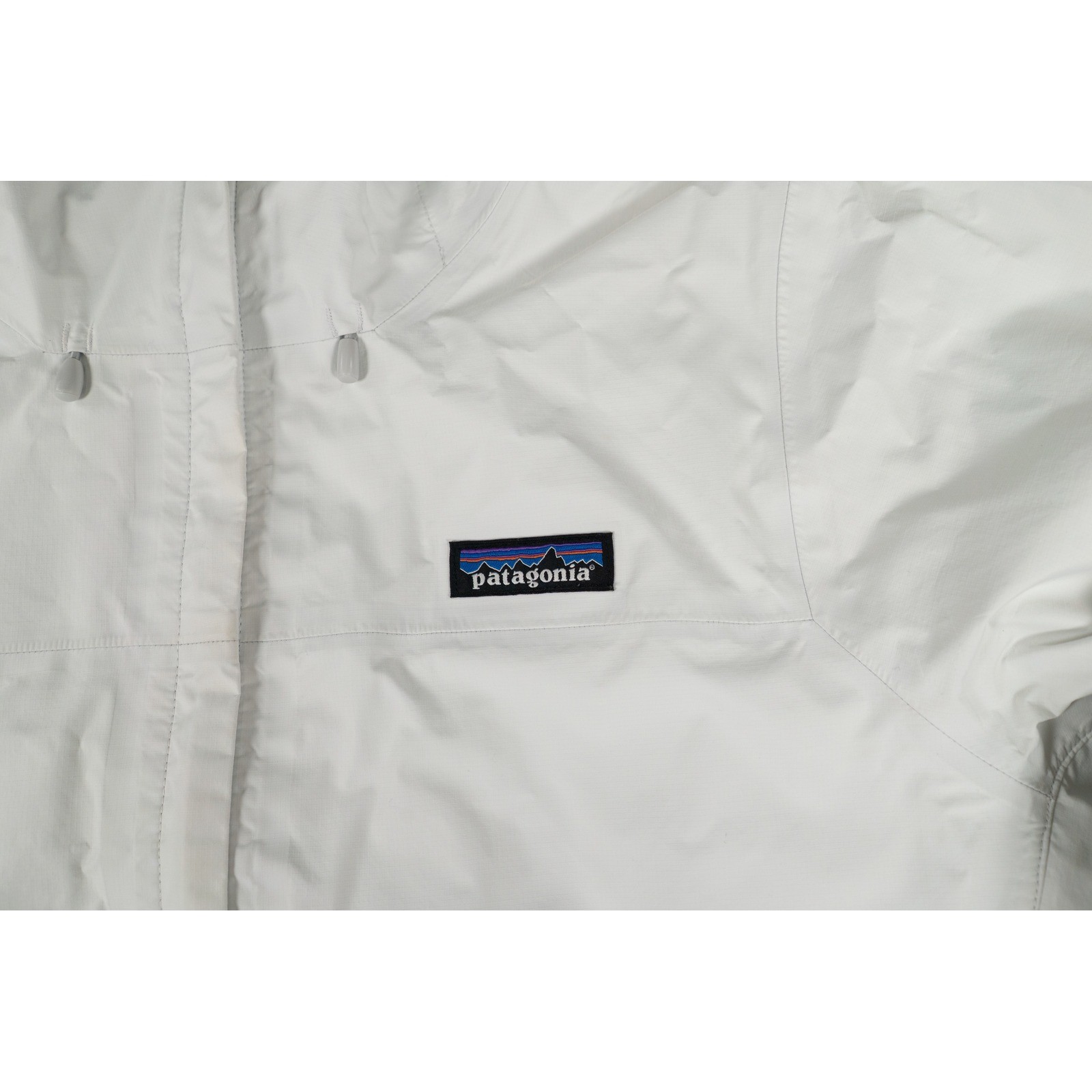 Patagonia Womens Torrentshell 3L Rain Jacket White Medium Waterproof Hooded Coat image 2