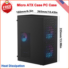 Micro ATX Case PC Case:MATX Case Mini PC ITX Desktop Computer Case Support Micro