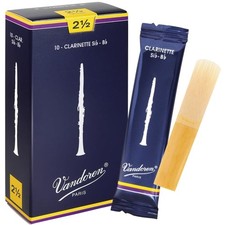 Clarinet Reeds Box - Traditional 2.5 Strength Pack of 10