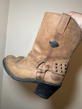 Harley-Davidson 85167 Women's Boots Brown Leather 7.5 Biker Harness Motorcycle