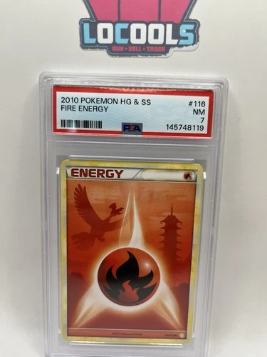 2010 POKEMON HEARTGOLD & SOULSILVER #116 FIRE ENERGY PSA 7 Near Mint