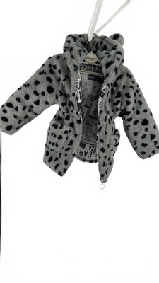 Mädchen Teddybär grau gepunktet Kapuze Mantel Größe 12'' PTP
