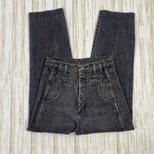 Vintage Wrangler Women  s Size 9/10 US 26 Black Bareback High Rise Denim Jeans