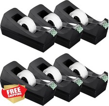 MJUNM Transparent Tape Dispenser 6 Pack Desktop Unweighted Office School